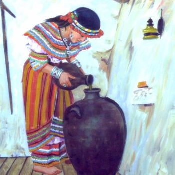 제목이 "june fille kabyle"인 미술작품 Mourad Taicht로, 원작, 기름