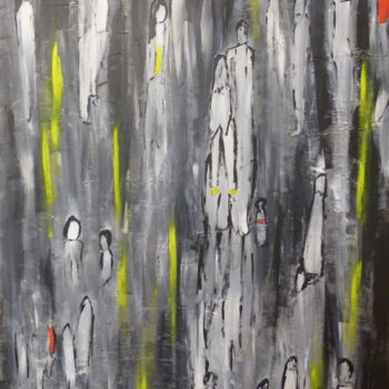 Painting titled "Foule" by Mourf, Original Artwork, Acrylic