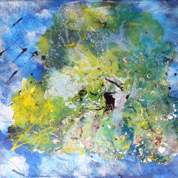 Peinture intitulée "Ciel habité" par Mourf, Œuvre d'art originale, Acrylique