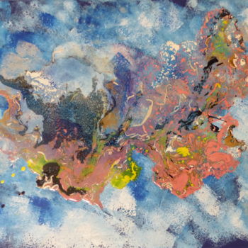 Pintura titulada "Ciel visité" por Mourf, Obra de arte original, Acrílico