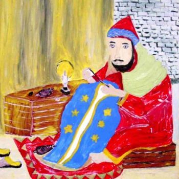 Peinture intitulée "tissage" par Mohammed Mous, Œuvre d'art originale