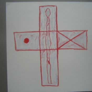 Schilderij getiteld "croix" door Jean Champon, Origineel Kunstwerk