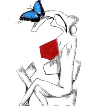 Digitale Kunst getiteld "Surreal butterfly f…" door Daniele Bonizzoni, Origineel Kunstwerk, 2D Digital Work