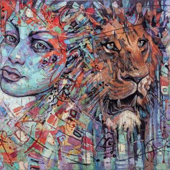 Картина под названием "Sara" - Movses Petrosyan, Подлинное произведение искусства, Акрил Установлен на Деревянная рама для н…