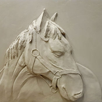 Scultura intitolato "The Horse" da Tigran Movsisyan, Opera d'arte originale, Gesso