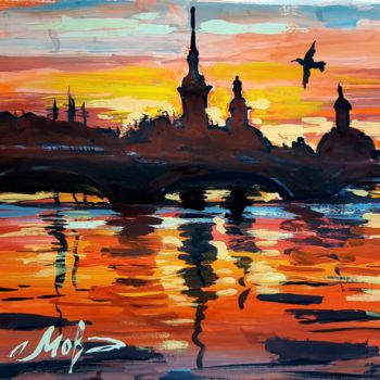 Pintura intitulada "Peter Paul Fortress…" por Tigran Movsisyan, Obras de arte originais, Guache