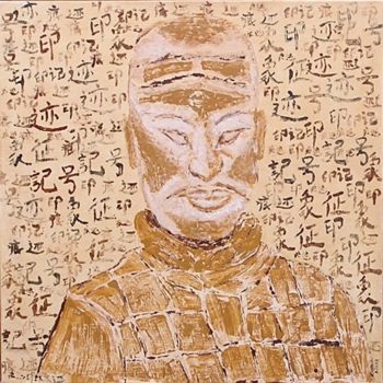 Peinture intitulée "soldat de SHI HUANG…" par Kicha, Œuvre d'art originale