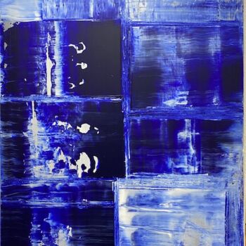 Painting titled "Bleu je te veux" by Pierre-Emile Métrailler, Original Artwork, Acrylic