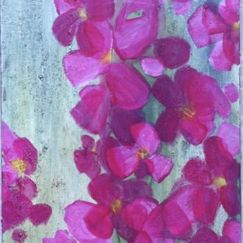 Pintura intitulada "floraison rose 1" por Marielle Bonnefoi-Peterson, Obras de arte originais