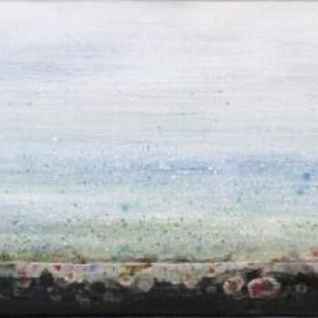 Schilderij getiteld "algues bleu" door Marielle Bonnefoi-Peterson, Origineel Kunstwerk, Olie