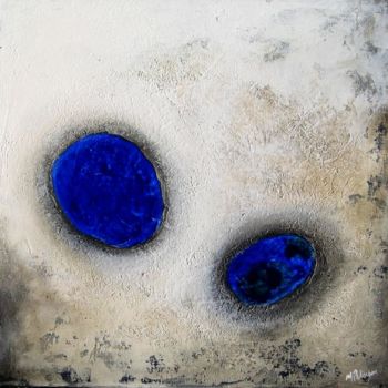 Painting titled "cellules bleu" by Marielle Bonnefoi-Peterson, Original Artwork