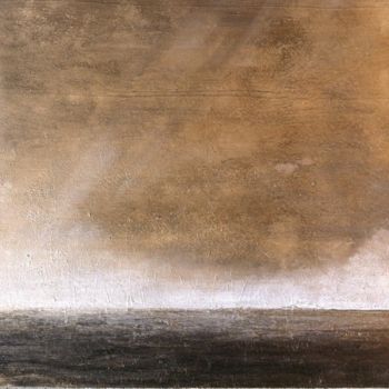 Pintura intitulada "ciel d'or" por Marielle Bonnefoi-Peterson, Obras de arte originais