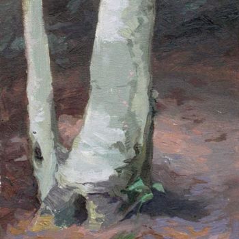 Painting titled "high park birch tree" by Michael Pieczonka, Original Artwork