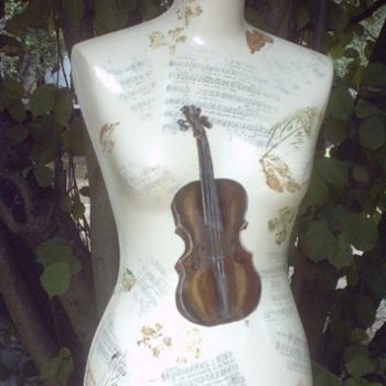Artisanat intitulée "Buste au violon" par Marie-Pierre Marche, Œuvre d'art originale