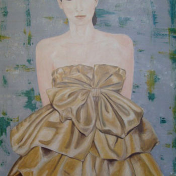Schilderij getiteld "Mannequin robe papi…" door Marie-Pierre Marche, Origineel Kunstwerk, Olie