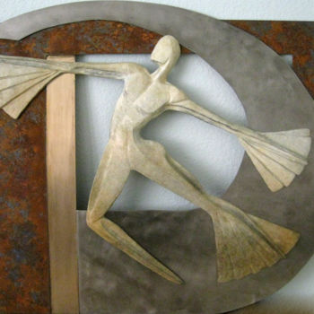 Skulptur mit dem Titel "D" von Marie-Pierre Philippe-Lohézic (MPPL-ART), Original-Kunstwerk, Metalle