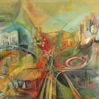 Peinture intitulée "LOS ANGELES Overview" par Marie-Pierre Philippe-Lohézic (MPPL-ART), Œuvre d'art originale, Collages