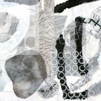 Collages titulada "Black and White" por Robson Jordao, Obra de arte original