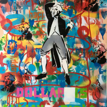 Schilderij getiteld "Washington dance" door Mr. Salty, Origineel Kunstwerk, Graffiti