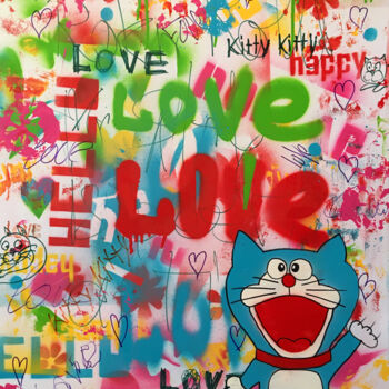 "Love Cat" başlıklı Tablo Mr. Salty tarafından, Orijinal sanat, Sprey boya