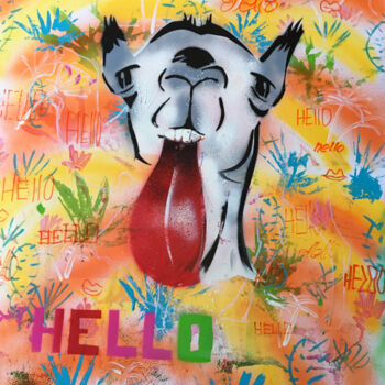 Painting titled "Hello from the dese…" by Mr. Salty, Original Artwork, Spray paint