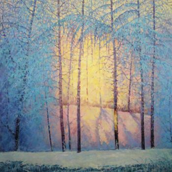 Malerei mit dem Titel "Crystal Sunset" von Jura Sapozhnikov, Original-Kunstwerk, Öl