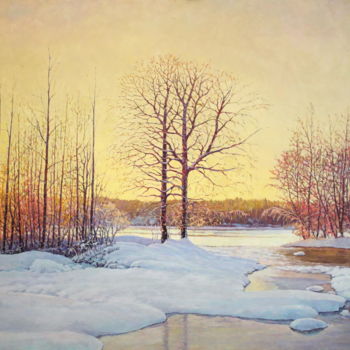 Painting titled "February" by Jura Sapozhnikov, Original Artwork, Oil