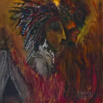 Painting titled "L'était Indien" by Amaury Nappey, Original Artwork, Gouache