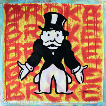 Painting titled "Mr. Monopoly (Broke)" by Mr.Babes, Original Artwork, Acrylic