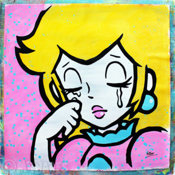 Peinture intitulée "Crying Princess Pea…" par Mr.Babes, Œuvre d'art originale, Acrylique