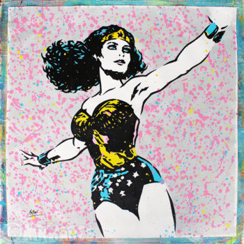 Картина под названием "Wonder Woman" - Mr.Babes, Подлинное произведение искусства, Акрил