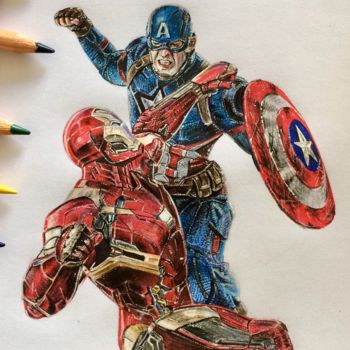 Captain America Vs. Iron Man - Art, Dibujo por  | Artmajeur
