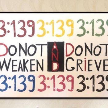 Painting titled "Do not weaken and d…" by Pax, Original Artwork, Oil Mounted on Wood Stretcher frame