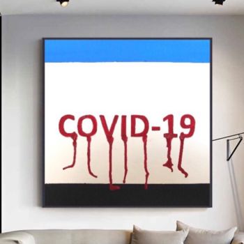 Painting titled "Covid-19" by Pax, Original Artwork, Oil
