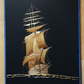 Painting titled "Sailing ship" by Mrivserg, Original Artwork, Wood