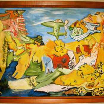 Pittura intitolato "Puzzled PERSON NALI…" da Michel Robitaille, Opera d'arte originale, Olio