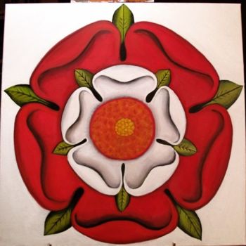 Peinture intitulée "Rose Tudor" par Michel Robitaille, Œuvre d'art originale