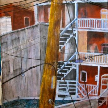 Painting titled "Ruelle Iberville" by Michel Robitaille, Original Artwork