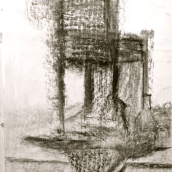 Schilderij getiteld "Chaise sur table" door Michel Robitaille, Origineel Kunstwerk