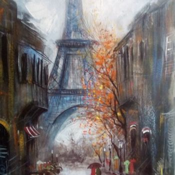 Pittura intitolato "''View of Paris-Eif…" da Mrtz, Opera d'arte originale, Acrilico