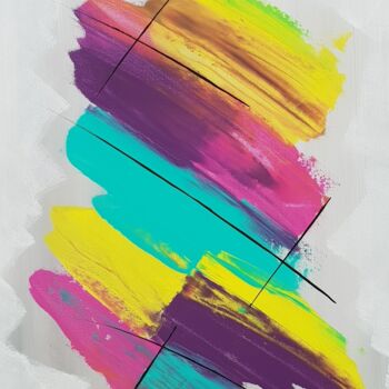 Peinture intitulée "One" par Ms Abstrait, Œuvre d'art originale, Acrylique
