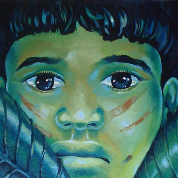 Pintura titulada "Ma forêt" por Eva-Jo, Obra de arte original, Oleo