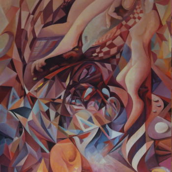 Painting titled "Chaos Management (A…" by Mike Satcher, Original Artwork, Oil