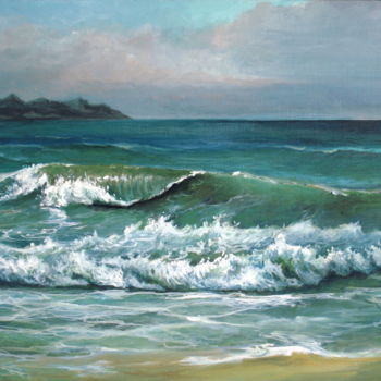 Malarstwo zatytułowany „Coming wave” autorstwa Mike Satcher, Oryginalna praca, Olej
