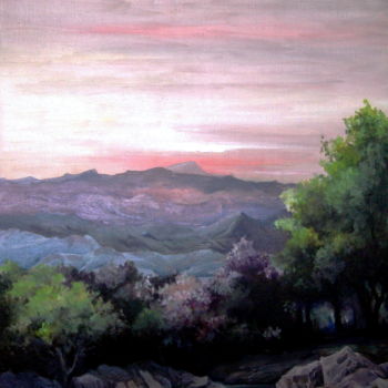 Painting titled "TWILIGHT" by Mike Satcher, Original Artwork, Oil