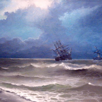 Painting titled "Drift" by Mike Satcher, Original Artwork, Oil
