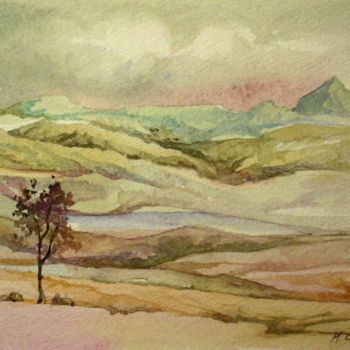 Painting titled "WILD CRIMEA" by Mike Satcher, Original Artwork, Watercolor