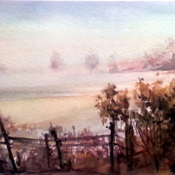 Painting titled "Morning" by Mike Satcher, Original Artwork, Watercolor