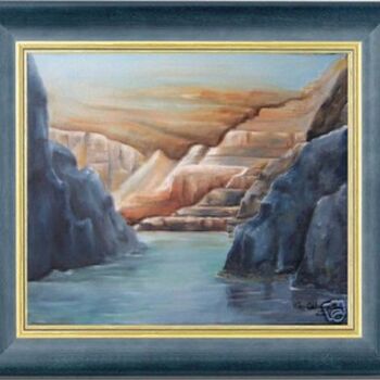 Painting titled "Le grand canyon" by Martine Suzanne Calvayrac, Original Artwork, Oil