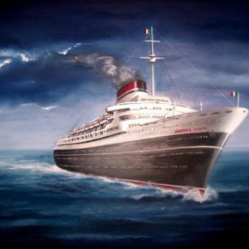 Картина под названием "Andrea Doria" - Martine Suzanne Calvayrac, Подлинное произведение искусства, Масло